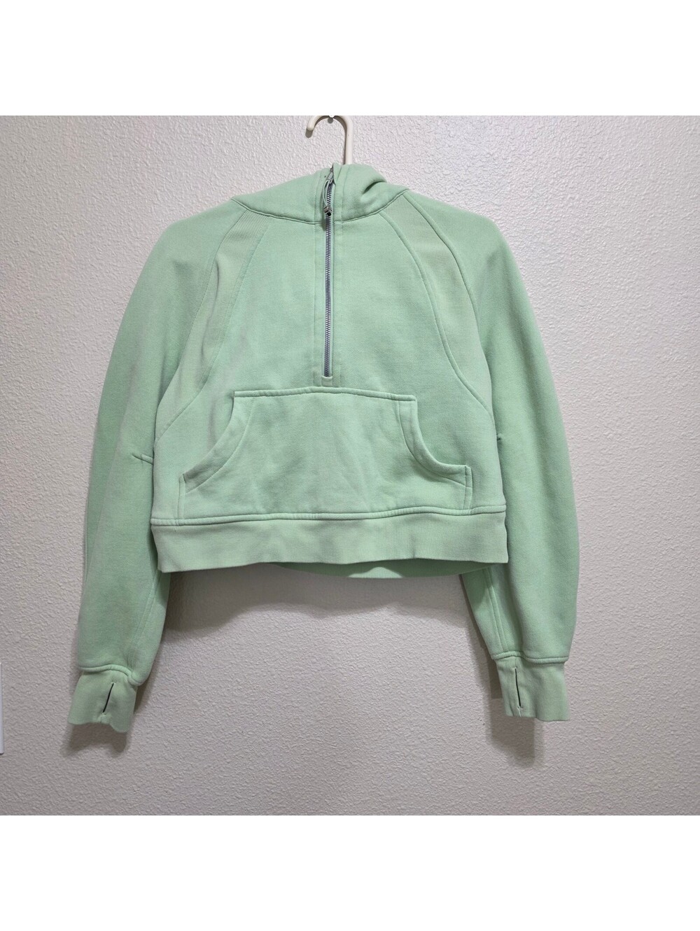 Lululemon Scuba Oversized Half-Zip Hoodie Women's XS/S Green Cropped Pullover